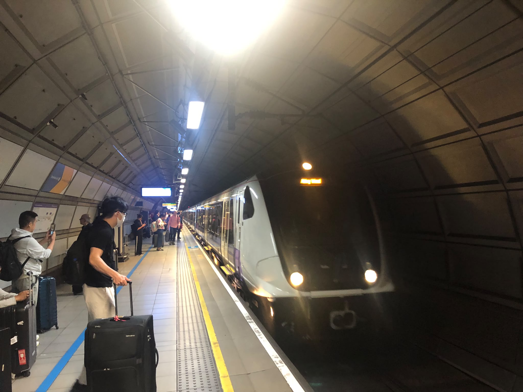 Elizabeth line train at Heathrow underground station