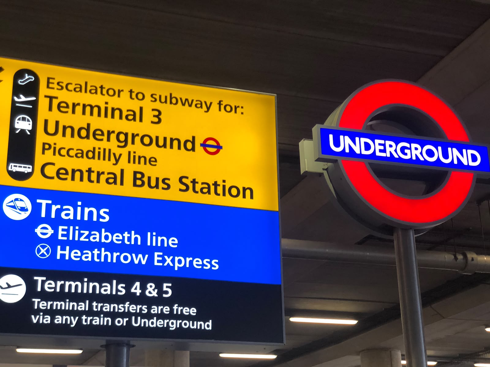Piccadilly line at Heathrow Airport Underground station